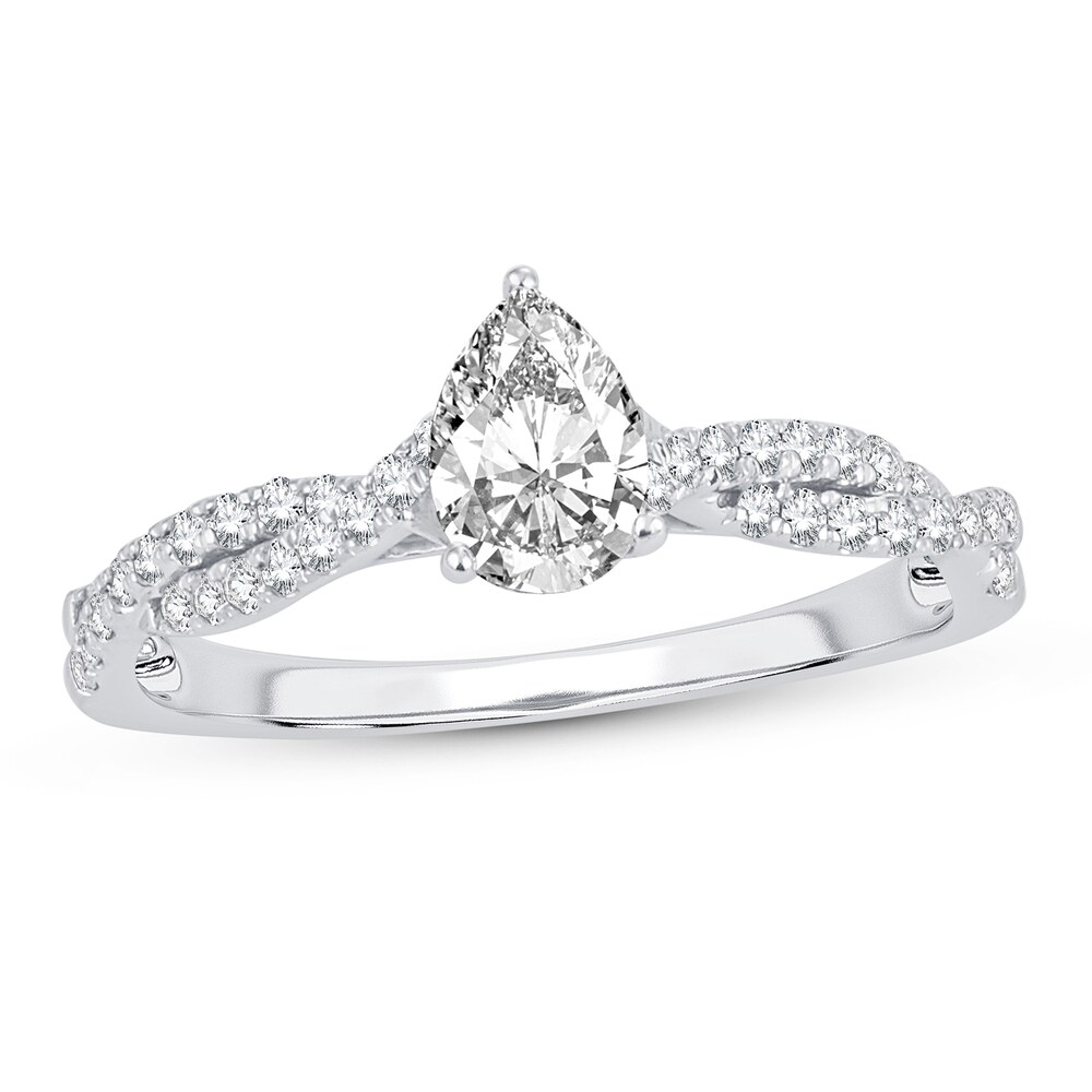 Diamond Ring 3/4 ct tw Pear-shaped 14K White Gold ePR2wBdb