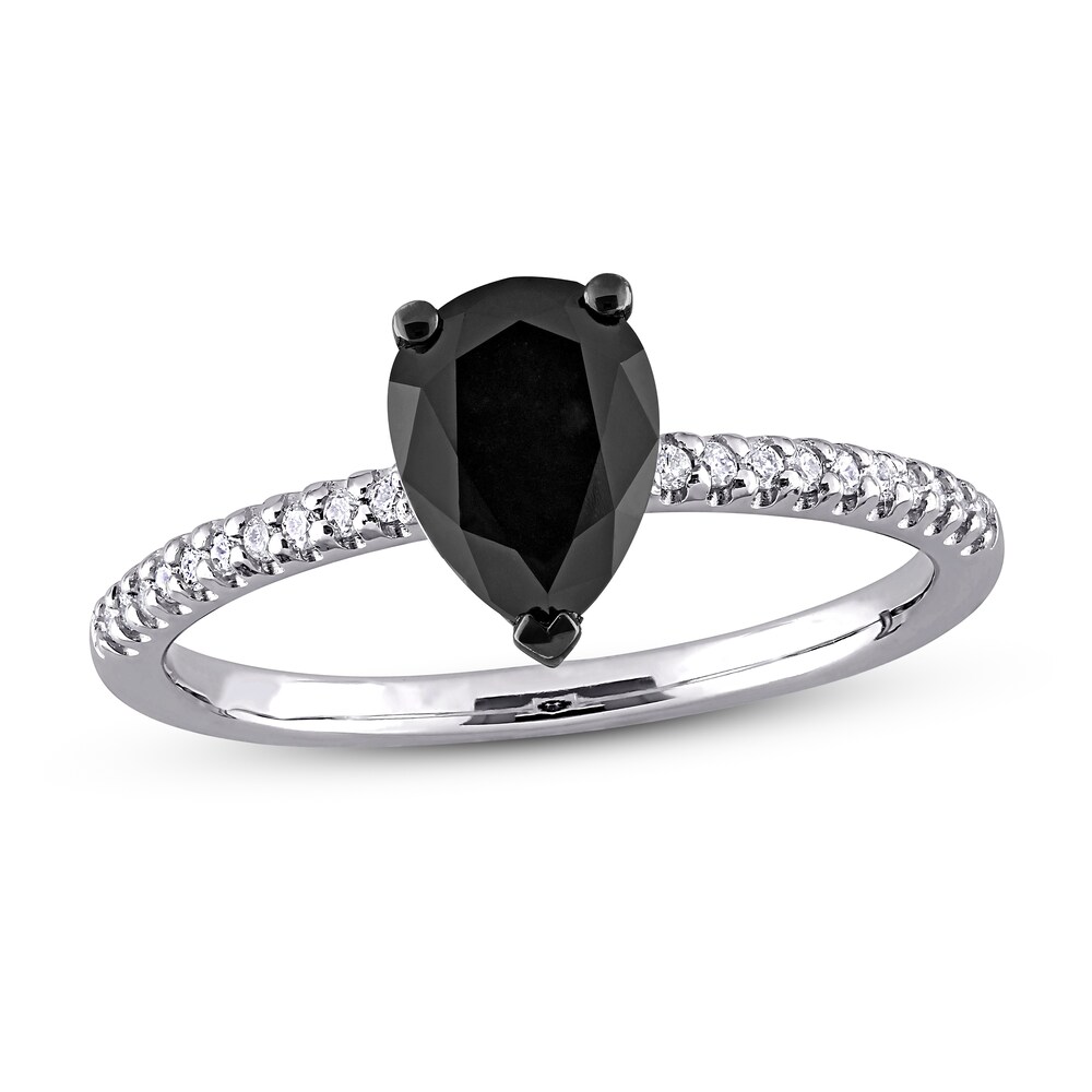 Black Diamond Engagement Ring 1 ct tw 14K White Gold ePliMiVJ