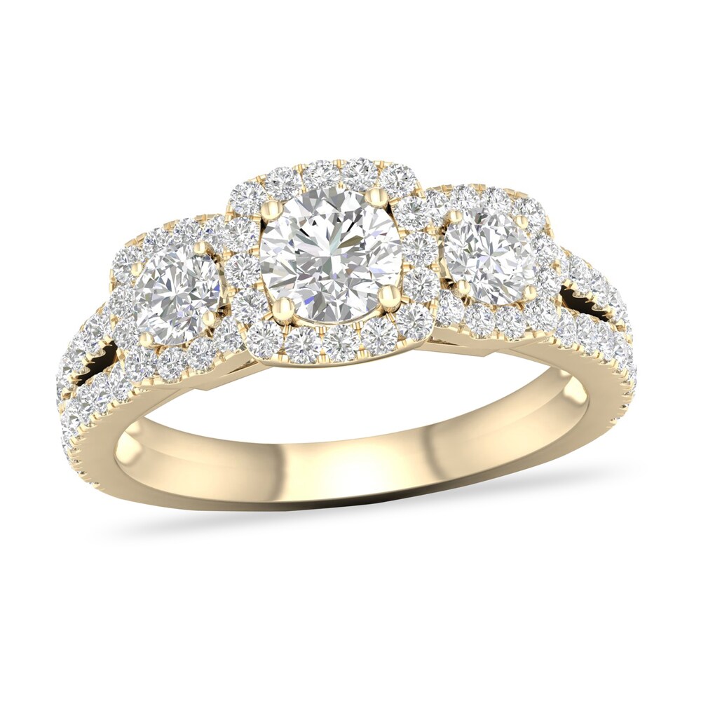 Diamond Ring 1-1/3 ct tw Round-cut 14K Yellow Gold eS45pJsV