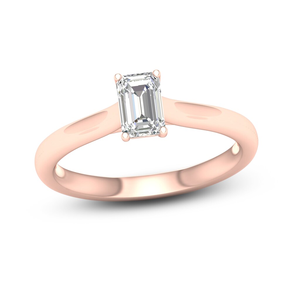 Diamond Solitaire Ring 1/2 ct tw Emerald-cut 14K Rose Gold (SI2/I) eT7L72Qy