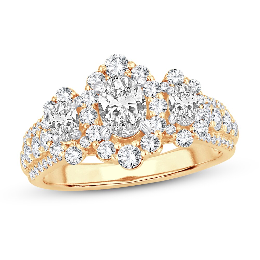 Diamond Engagement Ring 1-3/4 ct tw Round/Oval 14K Yellow Gold eUDvFDSn