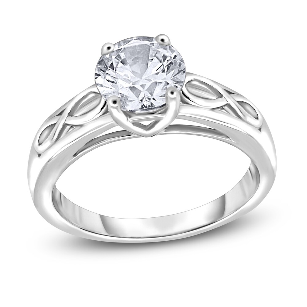 Diamond Solitaire Infinity Engagement Ring 1/4 ct tw Round 14K White Gold (I2/I) eWkC9Vxd