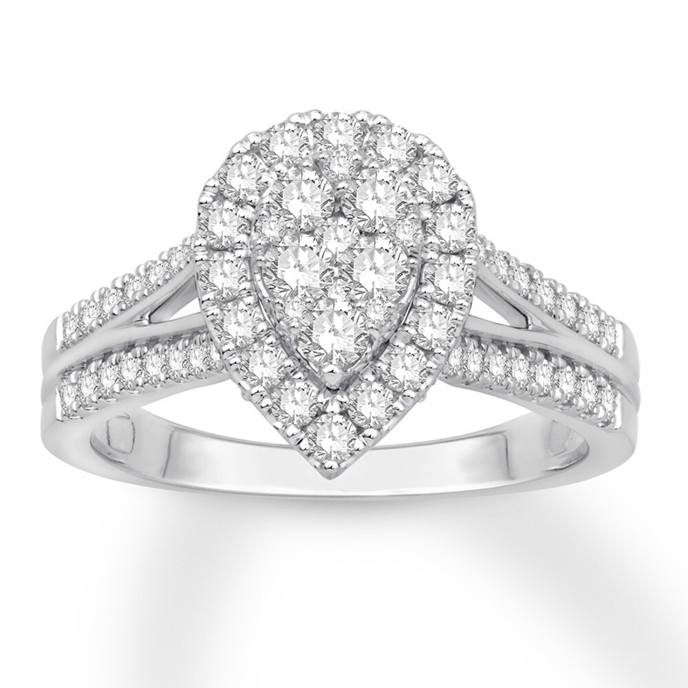 Diamond Engagement Ring 1 ct tw Round-cut 14K White Gold eb5MJL51