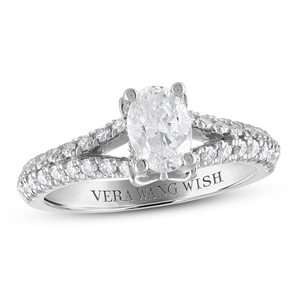 Vera Wang WISH Diamond Engagement Ring 1-1/2 ct tw Oval/Round Platinum ebEvGue3