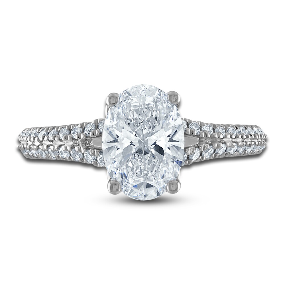 Vera Wang WISH Lab-Created Diamond Engagement Ring 1-7/8 ct tw Oval/Round 14K White Gold eeXC5aYJ
