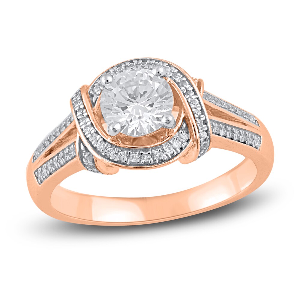 Diamond Engagement Ring 1 ct tw Round 14K Rose Gold ehnifXyX