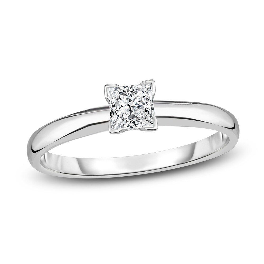 Diamond Solitaire Engagement Ring 1/5 ct tw Princess 14K White Gold (I2/I) emmgvbrG