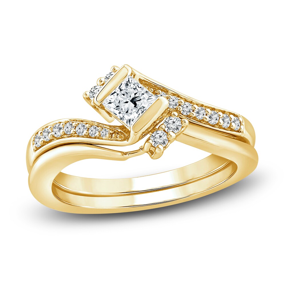 Diamond Bridal Set 1-1/4 ct tw Princess/Round 14K Yellow Gold eqEfXJEZ