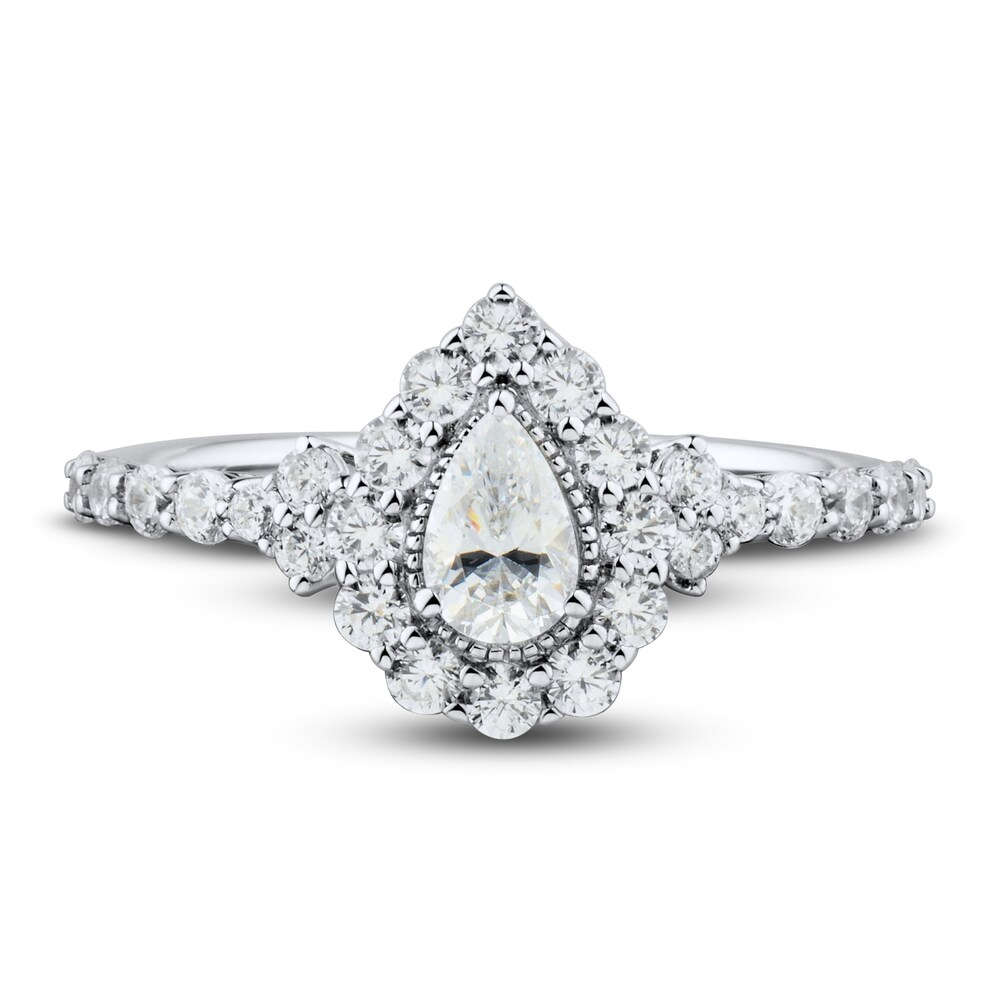 Diamond Engagement Ring 1 ct tw Pear/Round 14K White Gold esMDlMgs