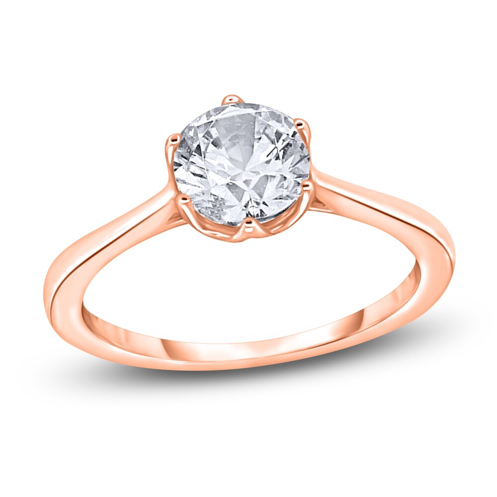 Diamond Cathedral Solitaire Engagement Ring 1 ct tw Round 14K Rose Gold (I2/I) eskYXwHc