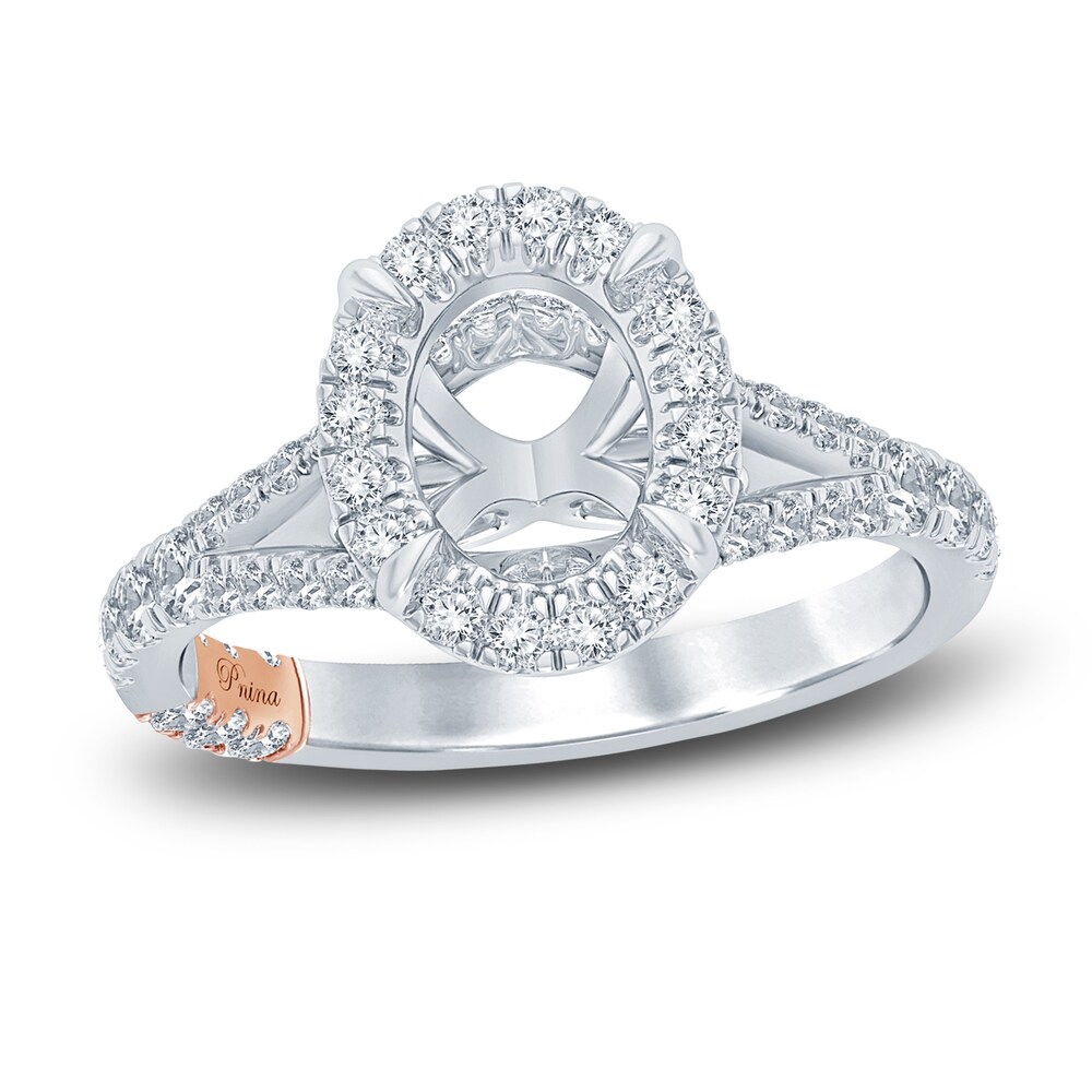 Pnina Tornai Lab-Created Diamond Engagement Ring Setting 5/8 ct tw Oval 14K White Gold f3sOcviD