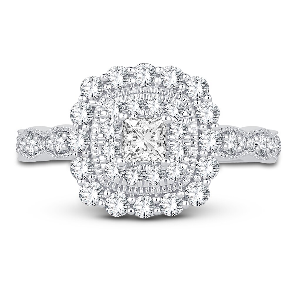 Diamond Engagement Ring 1 ct tw Princess/Round 14K White Gold fCA1mzpA