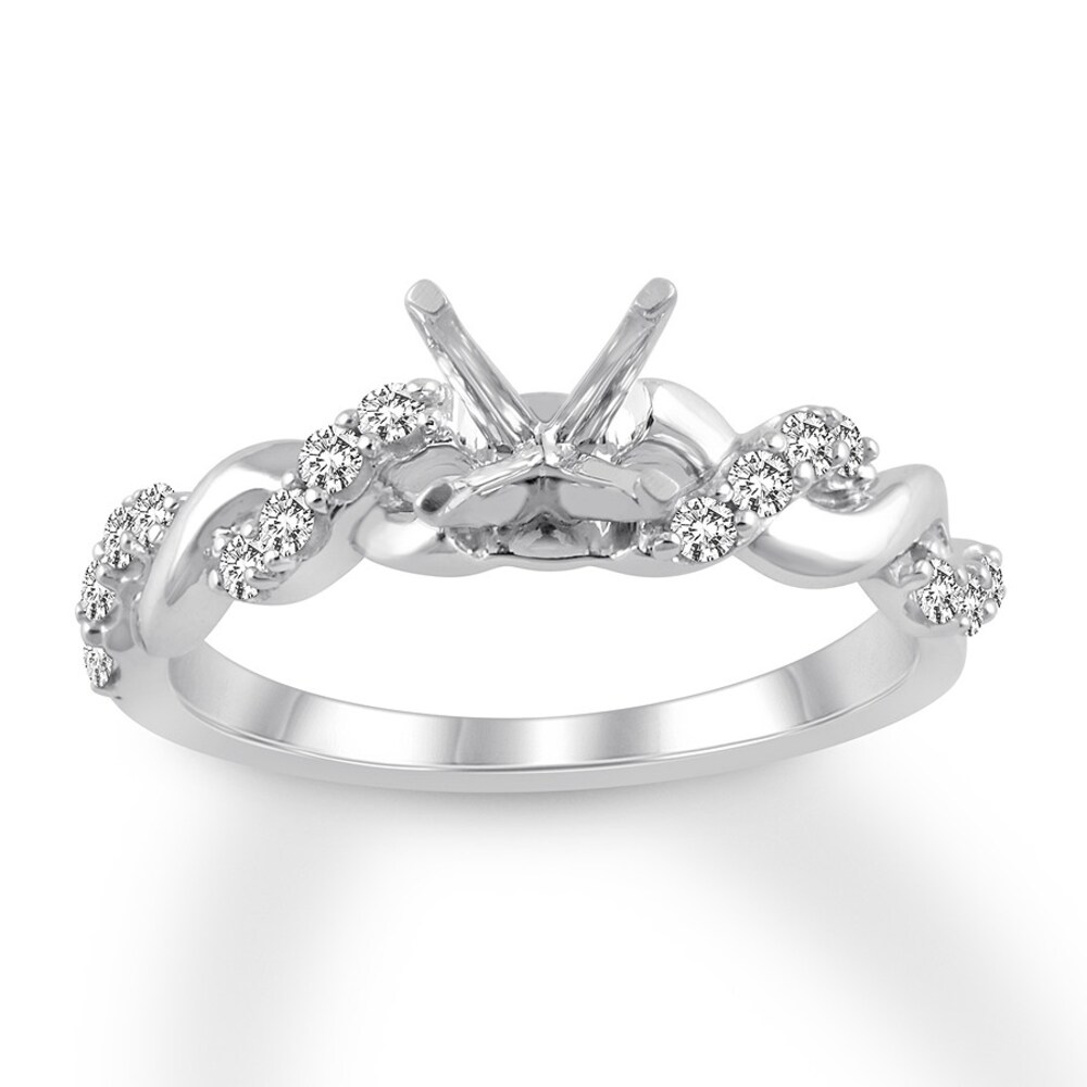 Diamond Engagement Ring Setting 1/4 ct tw Round 14K White Gold fCxW3cI7