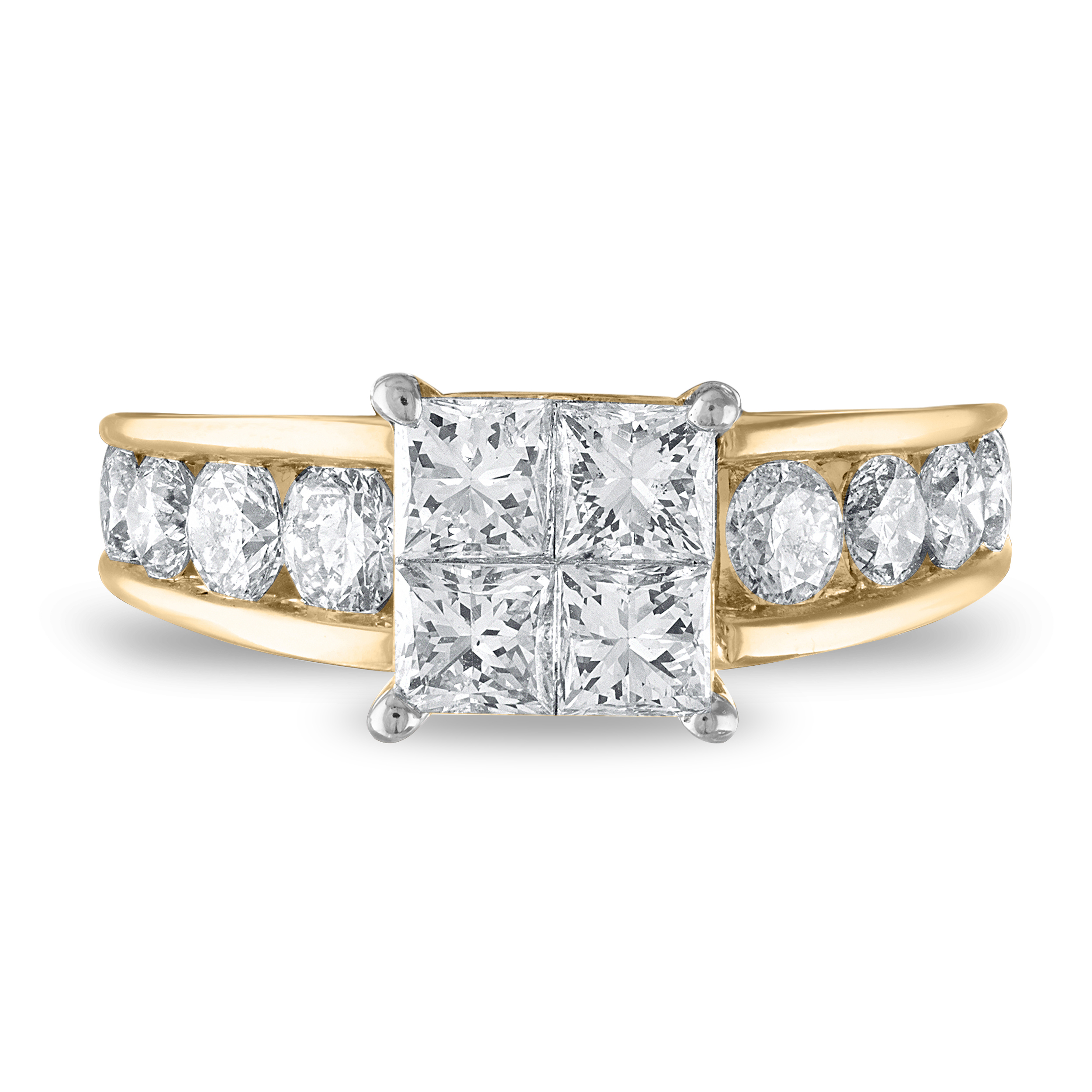 Diamond Engagement Ring 2-1/2 ct tw Princess/Round 14K Yellow Gold fF59OzGZ