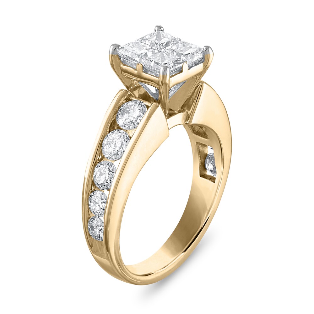 Diamond Engagement Ring 2-1/2 ct tw Princess/Round 14K Yellow Gold fF59OzGZ