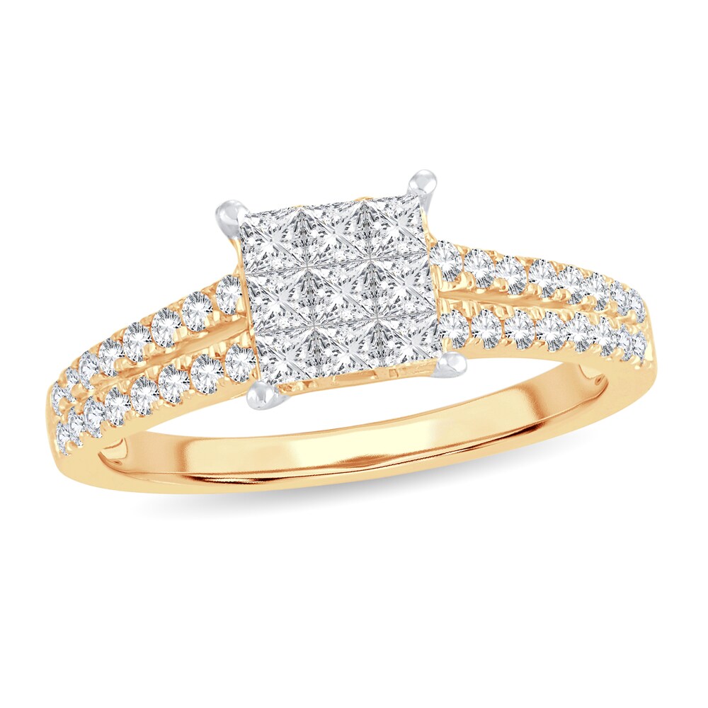 Diamond Ring 3/4 ct tw Round 14K Yellow Gold fJoeadhU