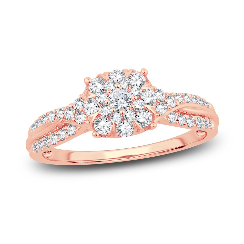 Diamond Ring 1/2 ct tw Round 14K Rose Gold fKAfiIwi