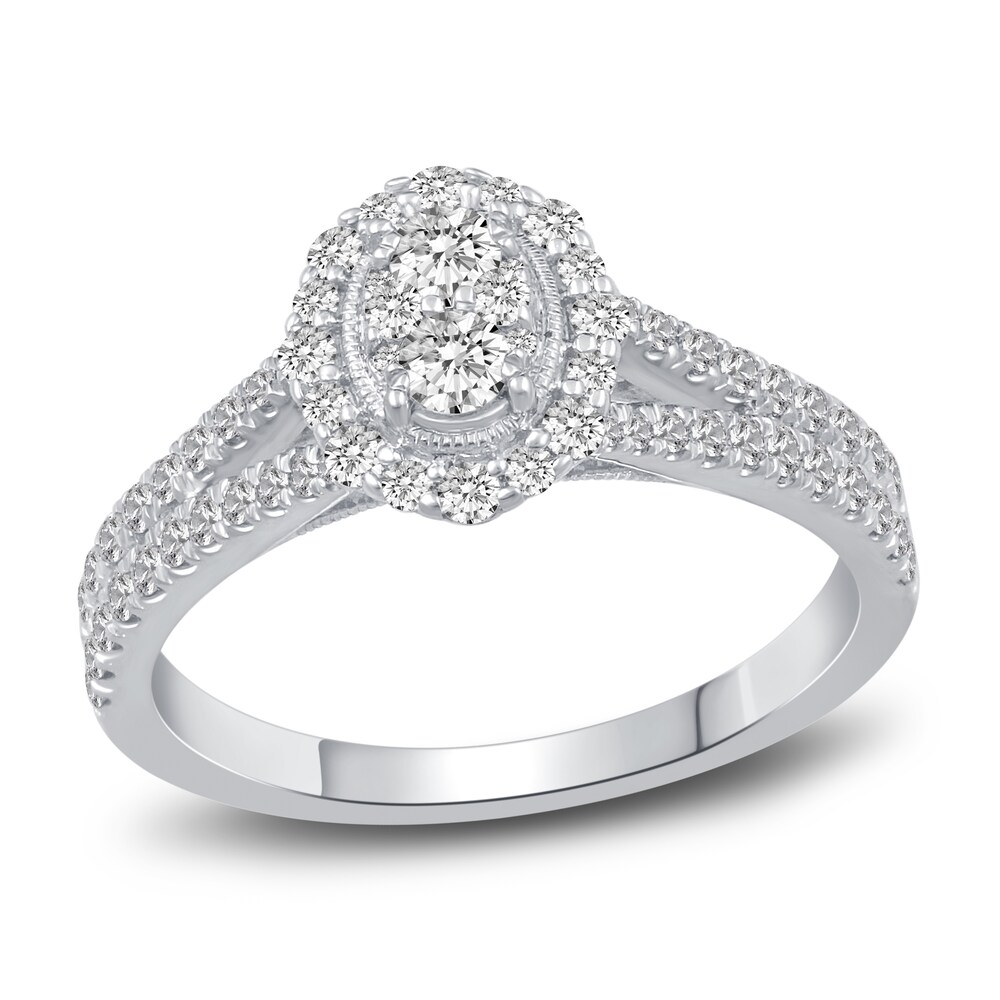 Diamond Engagement Ring 3/4 ct tw Round 14K White Gold fRrITve5