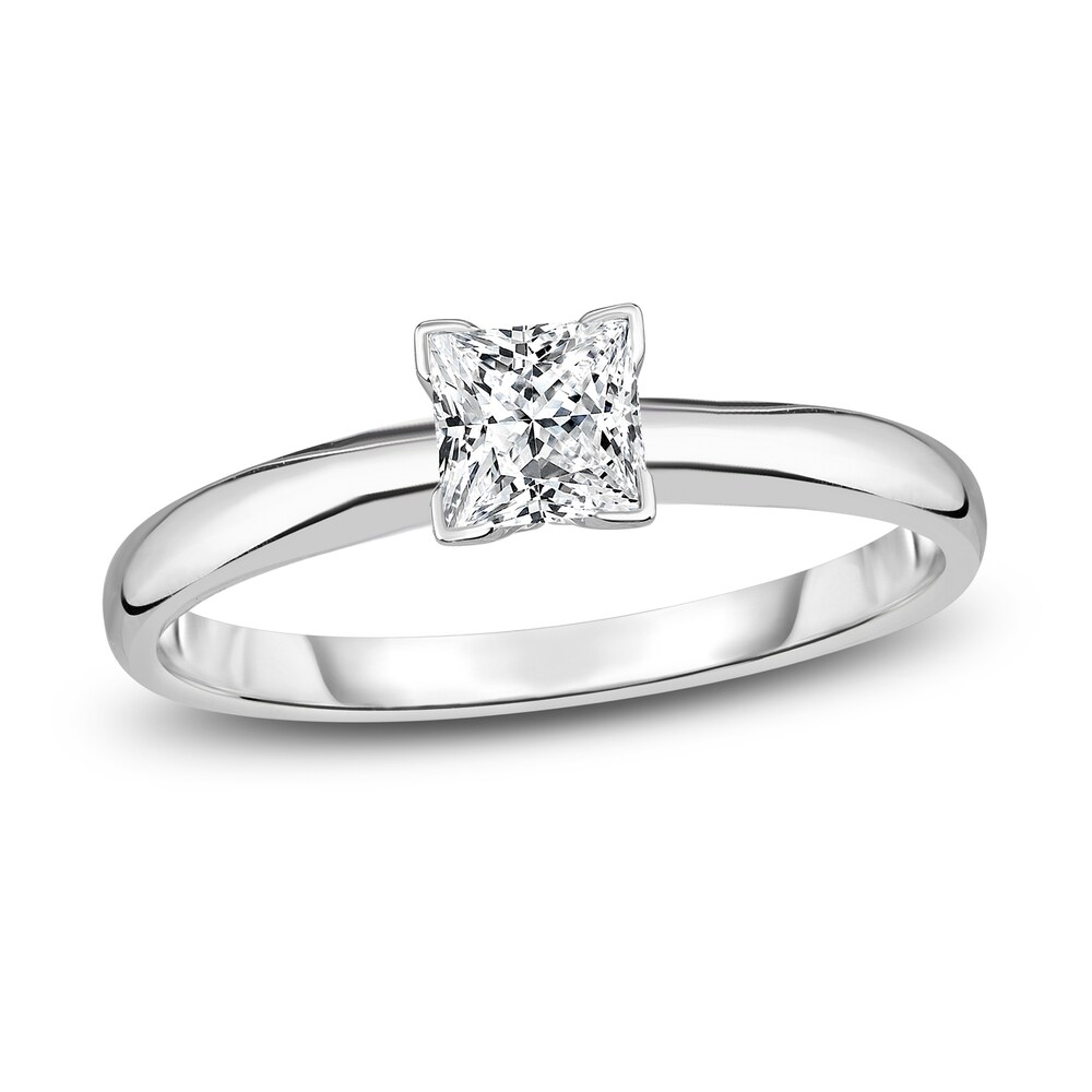 Diamond Solitaire Engagement Ring 1/4 ct tw Princess 14K White Gold (I2/I) fSsZ27oH