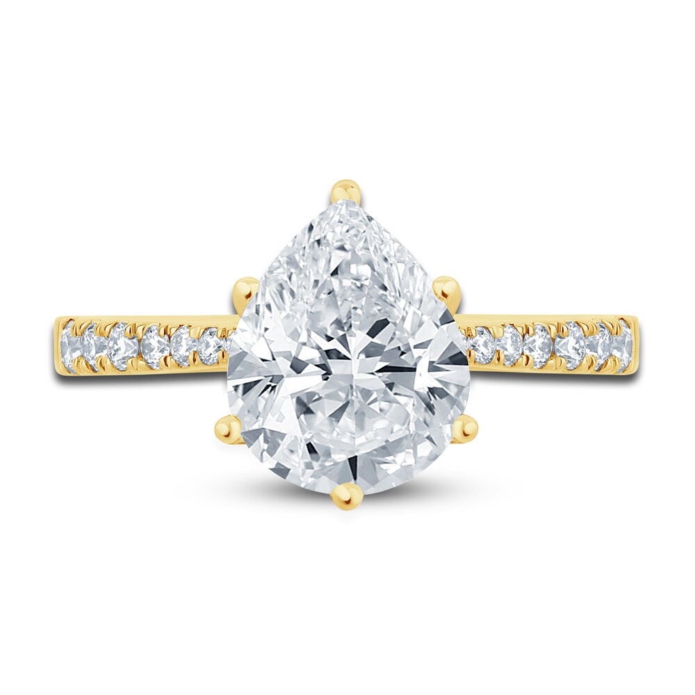 Pnina Tornai Diamond Engagement Ring 2-3/4 ct tw Pear/Round 14K Yellow Gold fWpjhLZD