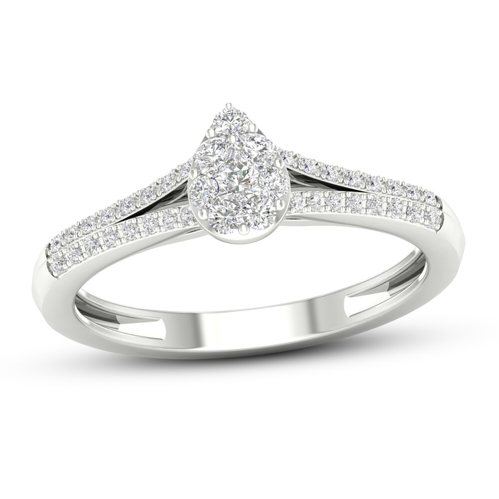 Diamond Promise Ring 1/4 ct tw Round 10K White Gold fi2ld1fd