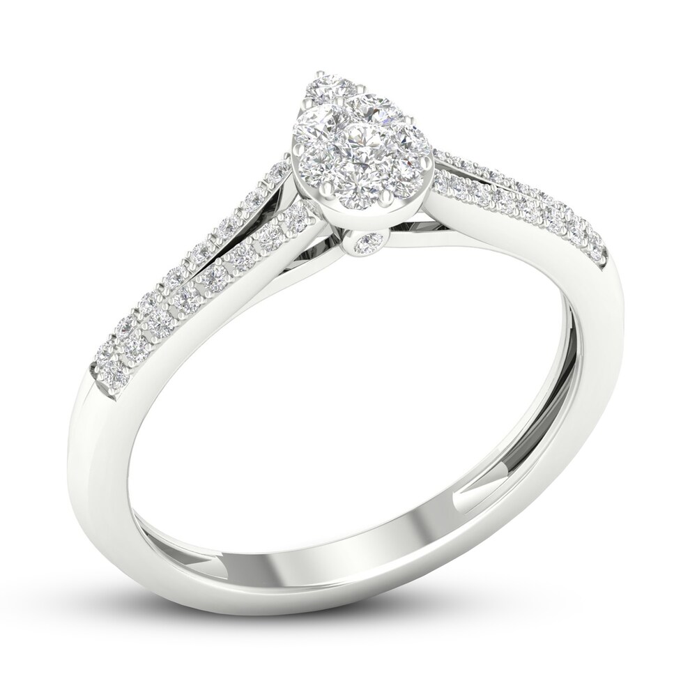 Diamond Promise Ring 1/4 ct tw Round 10K White Gold fi2ld1fd