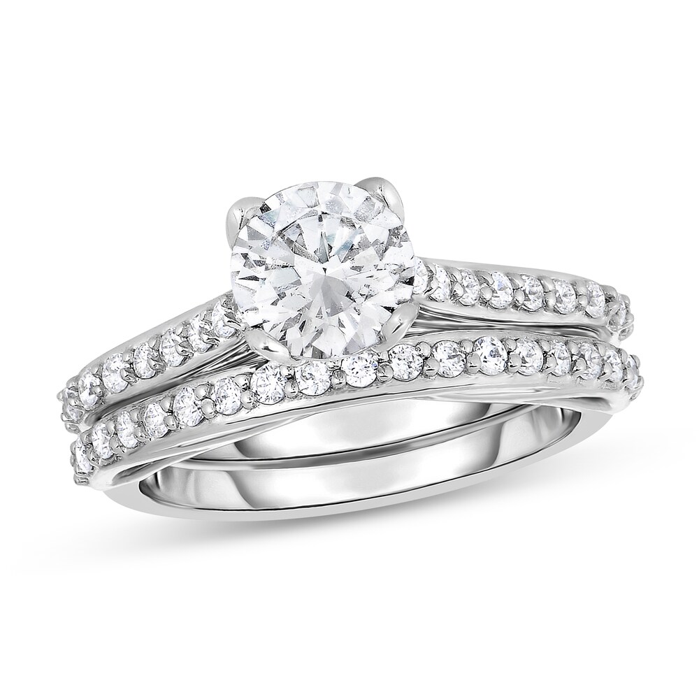 Diamond Bridal Set 1-1/2 ct tw Round 14K White Gold flnL0GTM