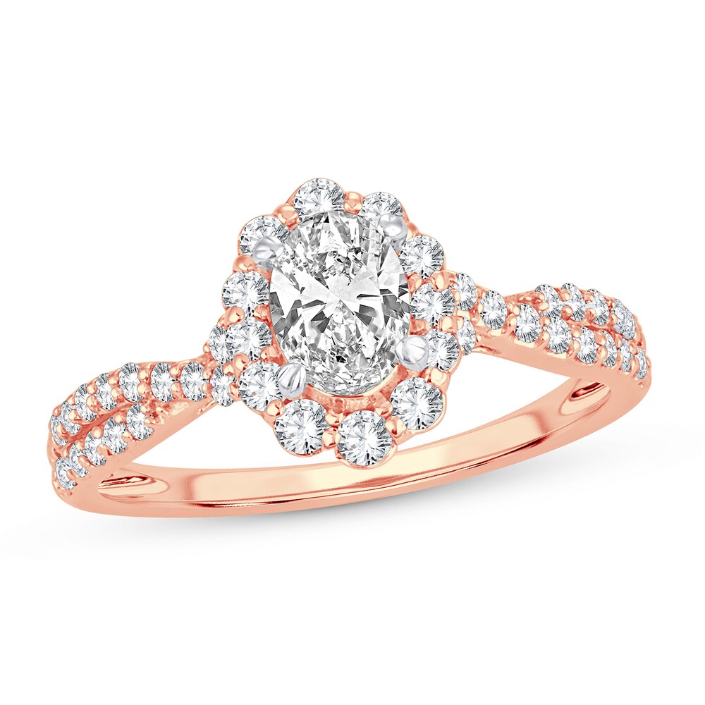 Diamond Ring 1 ct tw Oval 14K Rose Gold fuS8k6gP