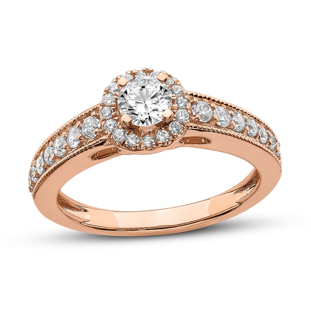 Diamond Engagement Ring 5/8 ct tw Round 14K Rose Gold fzaBqyZq
