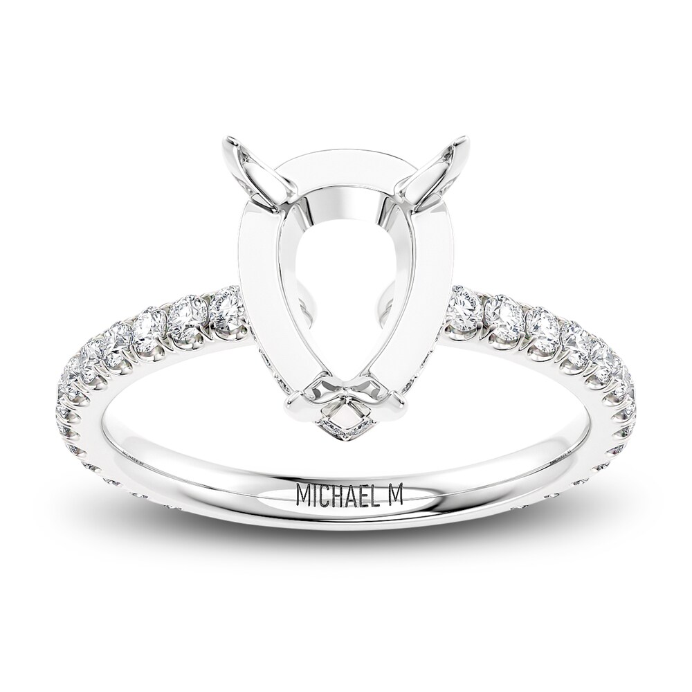 Michael M Diamond Engagement Ring Setting 1/3 ct tw Round 18K White Gold (Center diamond is sold separately) g68paZqF