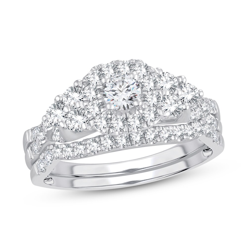 Diamond Bridal Set 1 ct tw Round-cut 14K White Gold gIpnxhOH