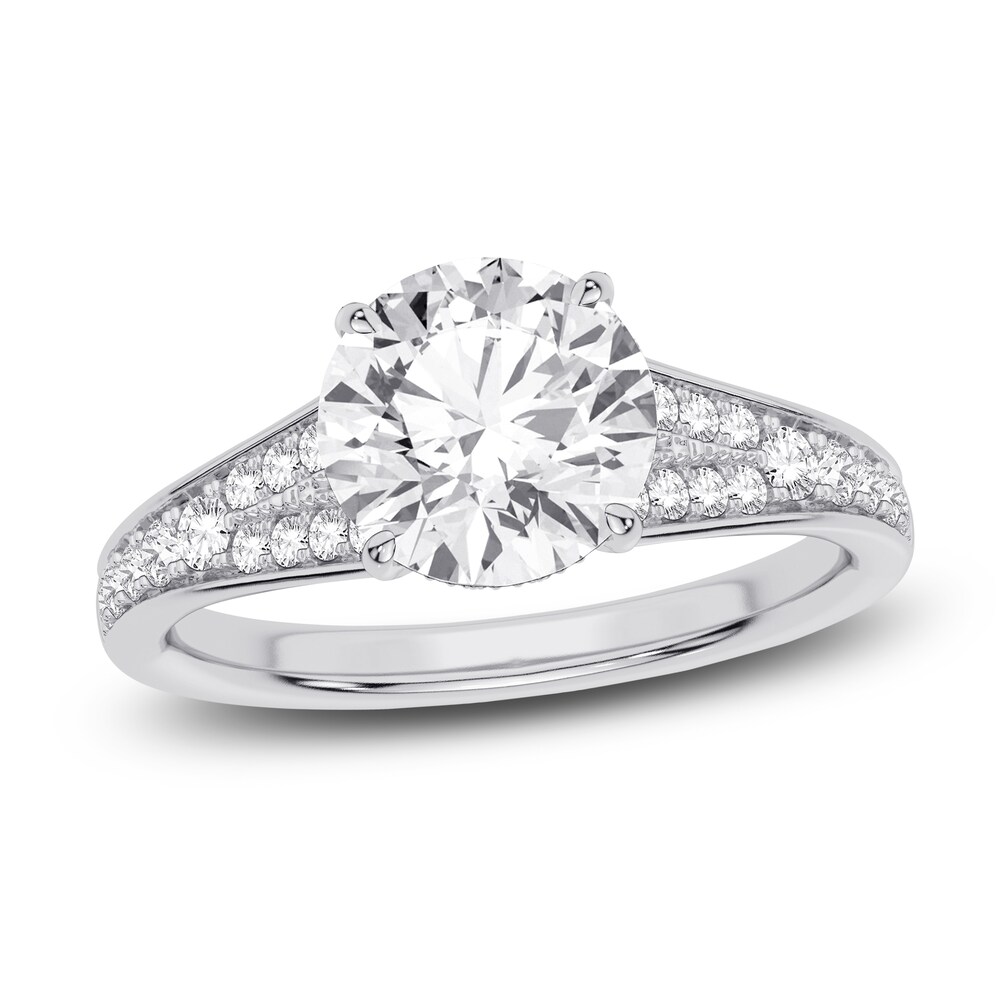 Lab-Created Diamond Engagement Ring 2-1/3 ct tw Round 14K White Gold gJ6nVXO1