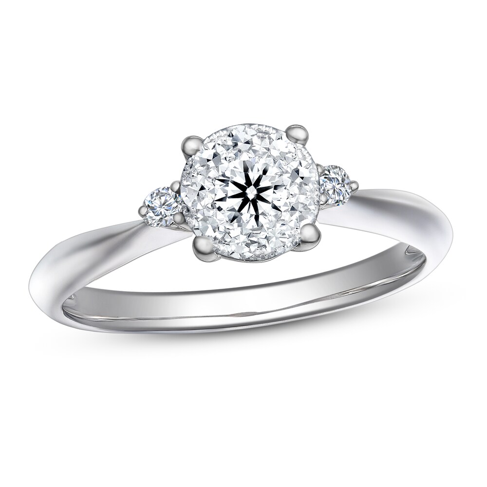 Diamond Engagement Ring 1/2 ct tw Round 14K White Gold gMVVmtdc