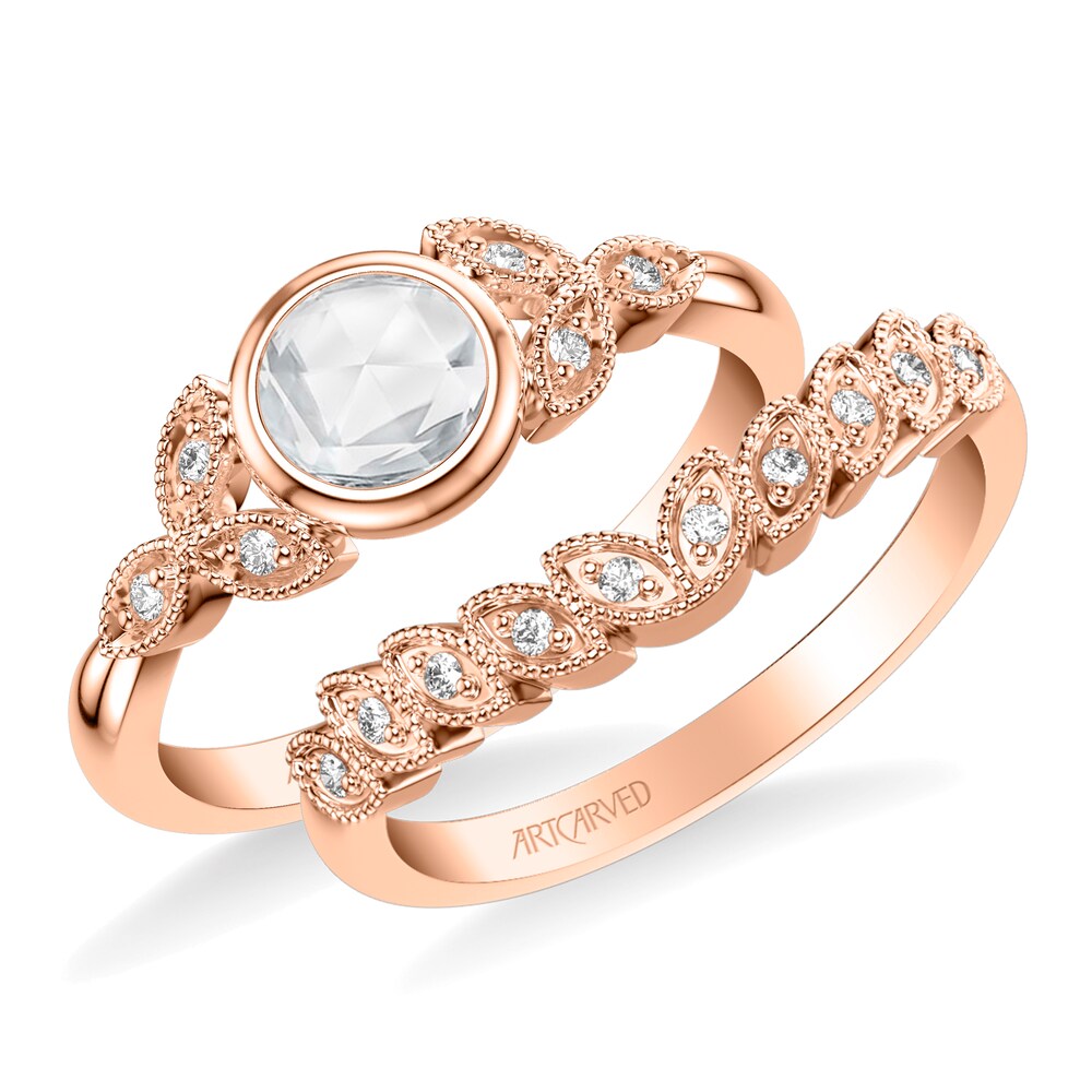 ArtCarved Rose-Cut Diamond Bridal Set 5/8 ct tw 14K Rose Gold gXT5wxft
