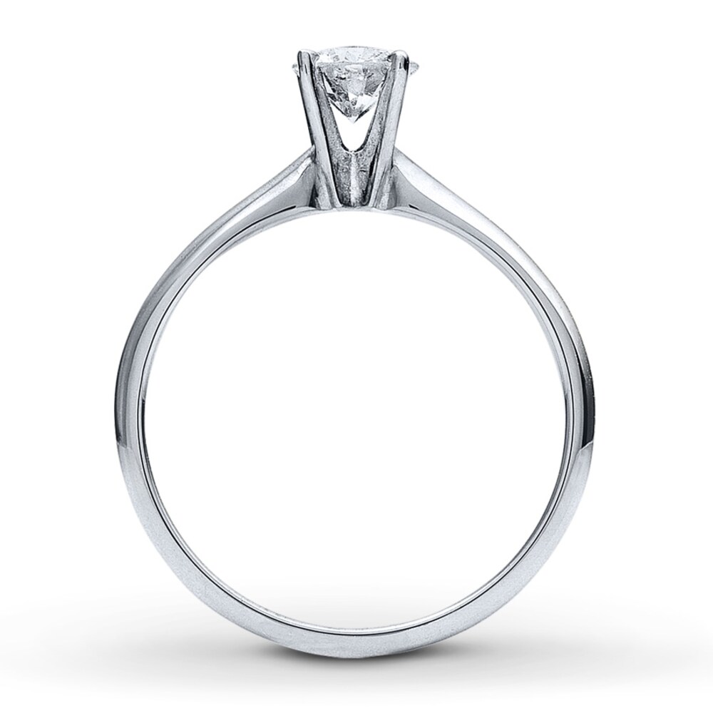 Diamond Solitaire Ring 1/2 carat Round-cut 14K White Gold (I2/I) gchywahy