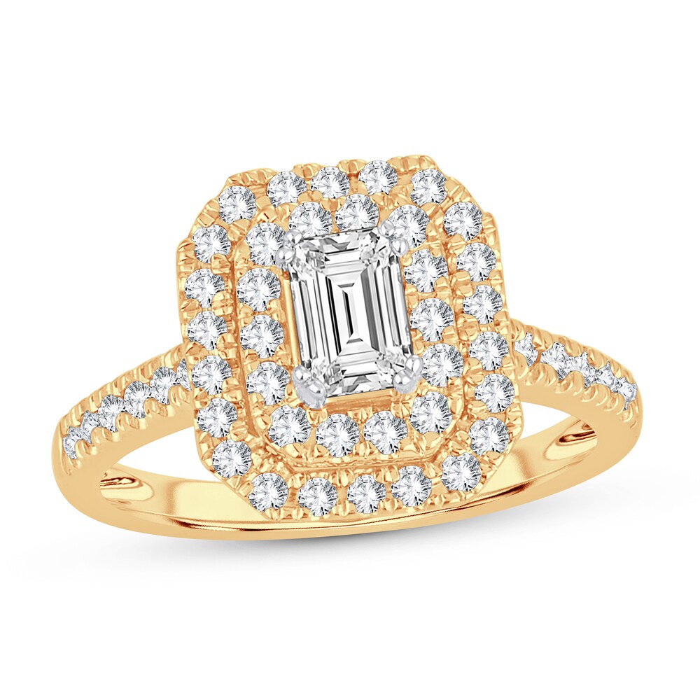 Diamond Ring 1 ct tw Emerald-cut 14K Yellow Gold giiONNmG