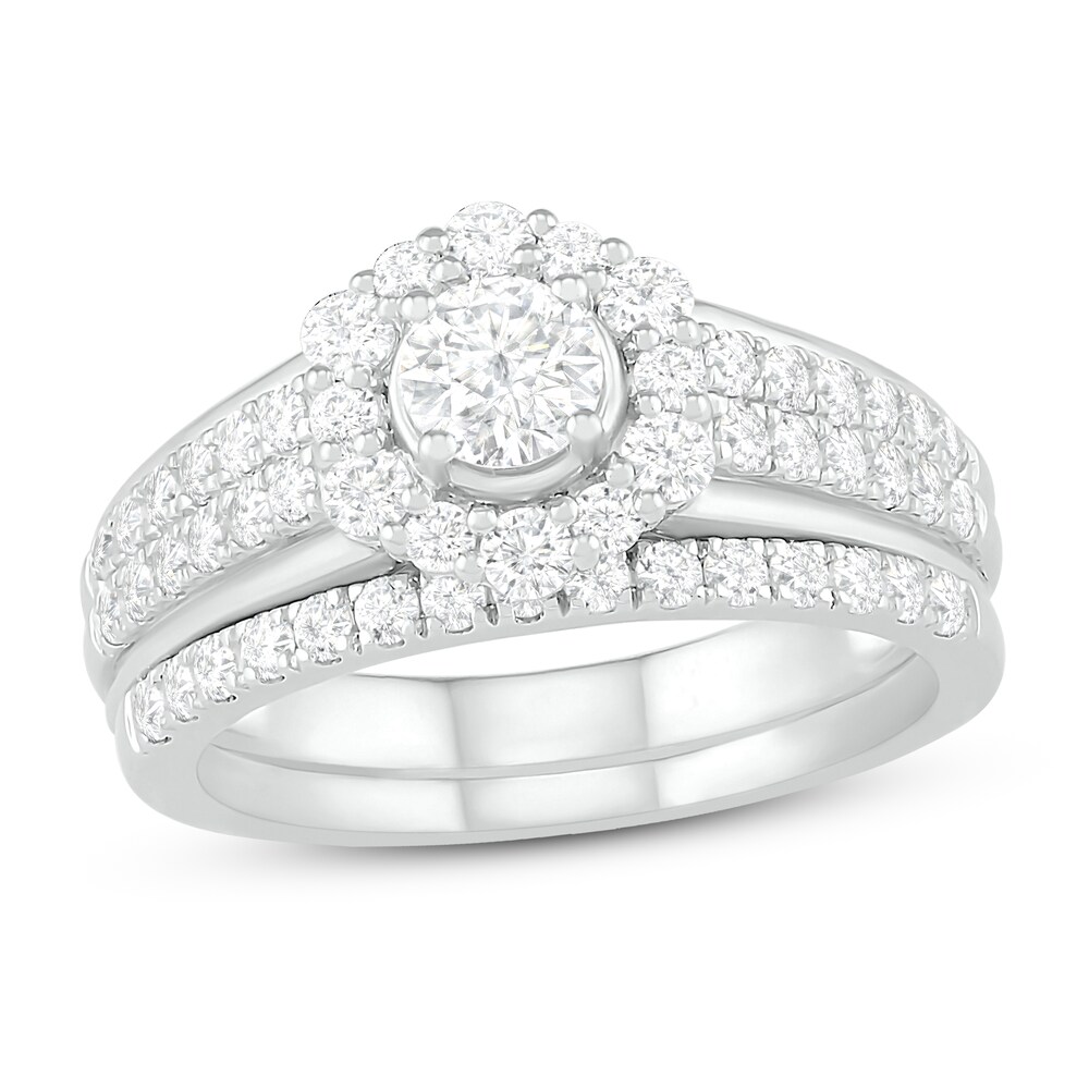 Diamond Bridal Set 1 ct tw Round 14K White Gold glLk9HJN