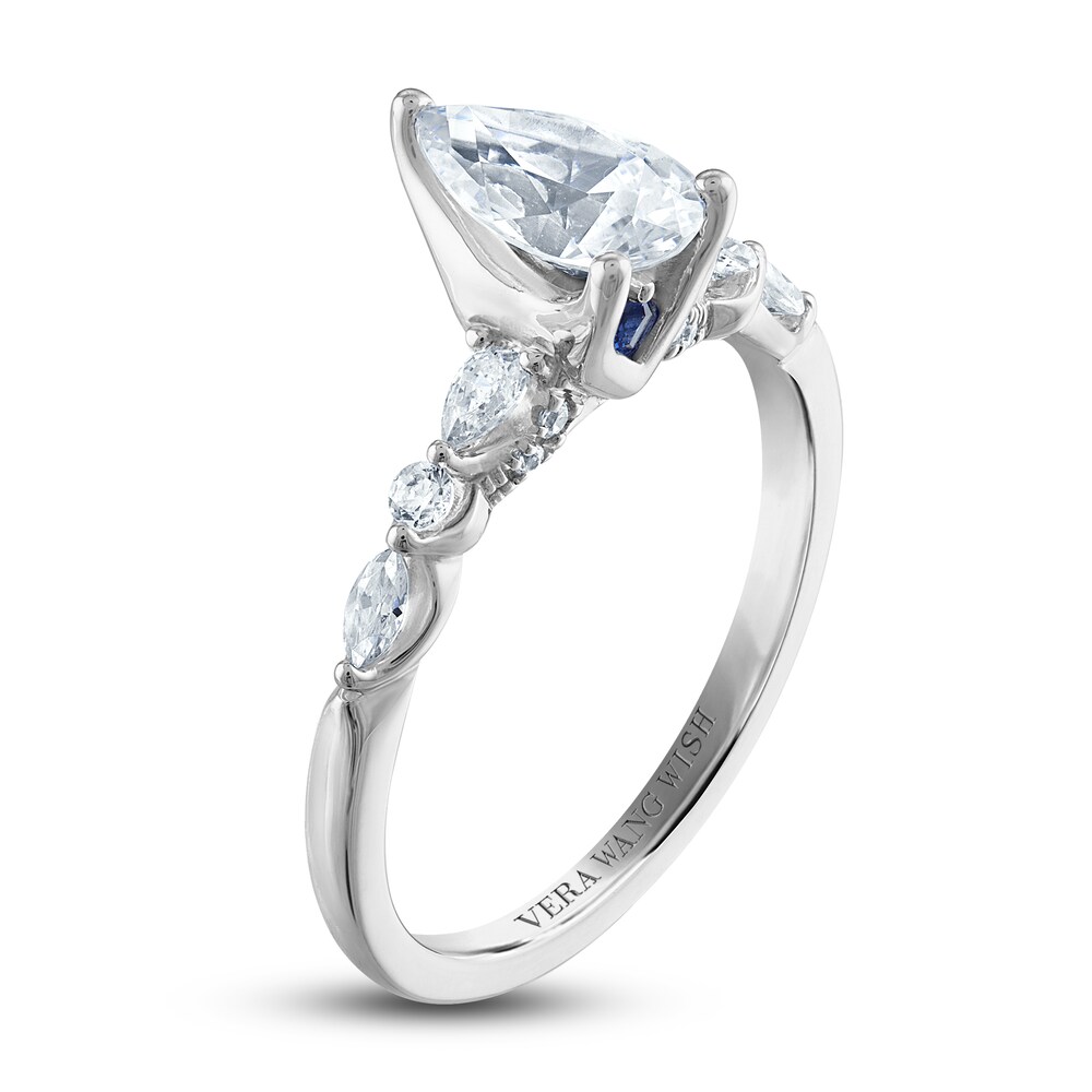 Vera Wang WISH Diamond Engagement Ring 1-1/4 ct tw Pear/Round 14K White Gold gqZguiuV