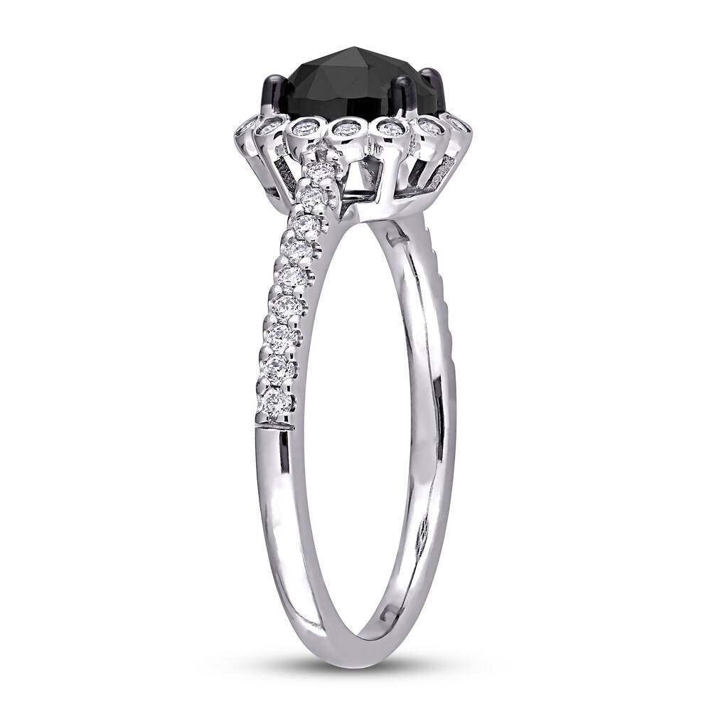 Black Diamond Engagement Ring 1 1/5 ct tw 14K White Gold grcXXdwk