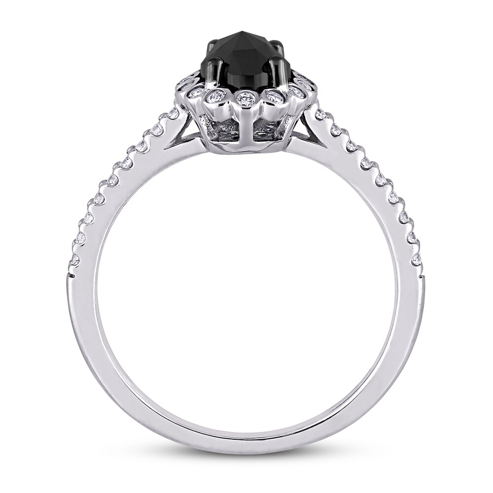 Black Diamond Engagement Ring 1 1/5 ct tw 14K White Gold grcXXdwk