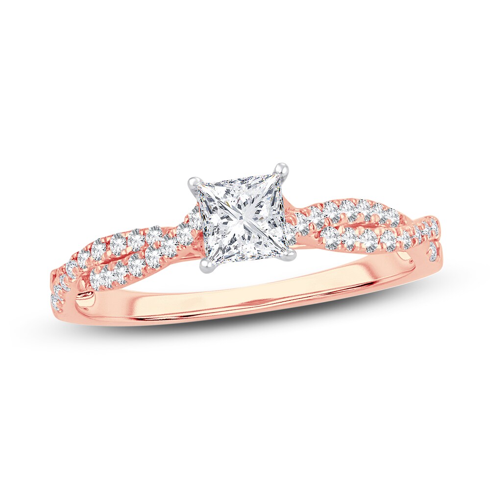 Diamond Ring 3/4 ct tw Princess 14K Rose Gold gxD3XPdC