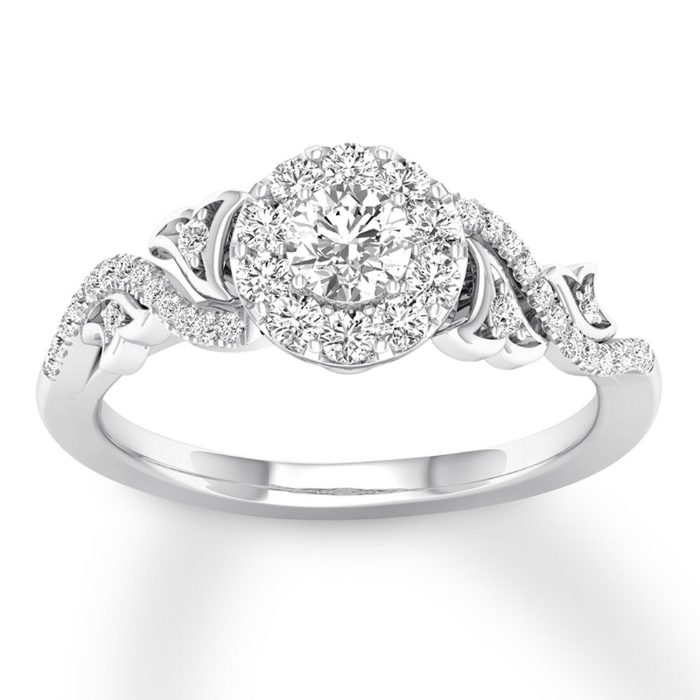 Diamond Engagement Ring 5/8 ct tw Round-cut 14K White Gold h1MhXtnr