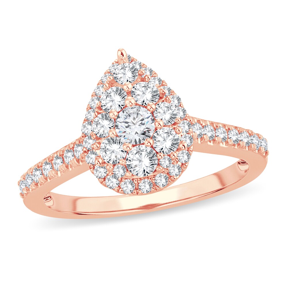 Diamond Ring 7/8 ct tw Round-cut 14K Rose Gold h7f0nawz