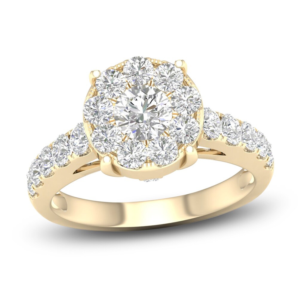 Diamond Engagement Ring 2 ct tw Round 14K Yellow Gold h8gpVWIj