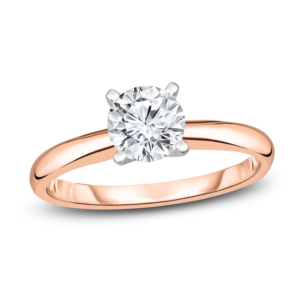 Diamond Solitaire Engagement Ring 1/3 ct tw Round 14K Rose Gold (I2/I) hCFPWSlj