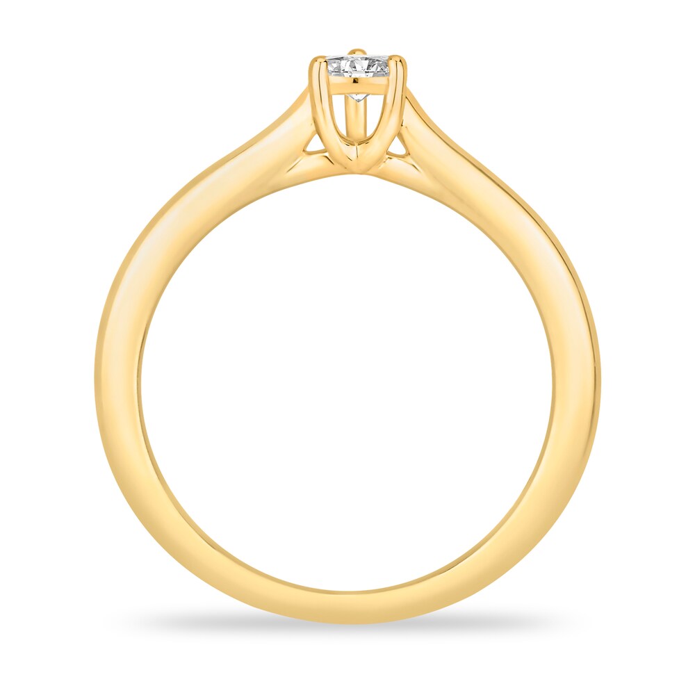Diamond Solitaire Engagement Ring 1/2 ct tw Pear-shaped 14K Yellow Gold (I2/I) hDzBwrsN