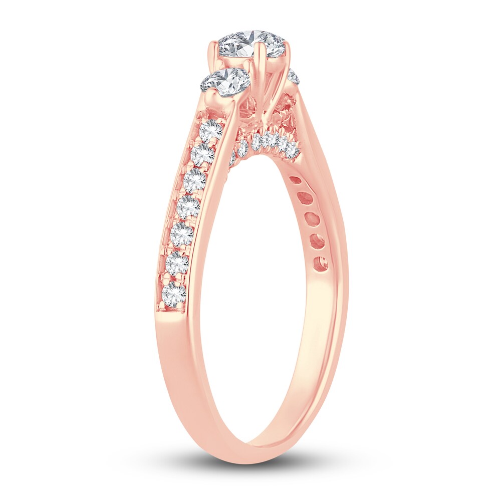 Diamond Oval Cluster Ring 3/4 ct tw Oval/Round 14K Rose Gold hPa9hwY2
