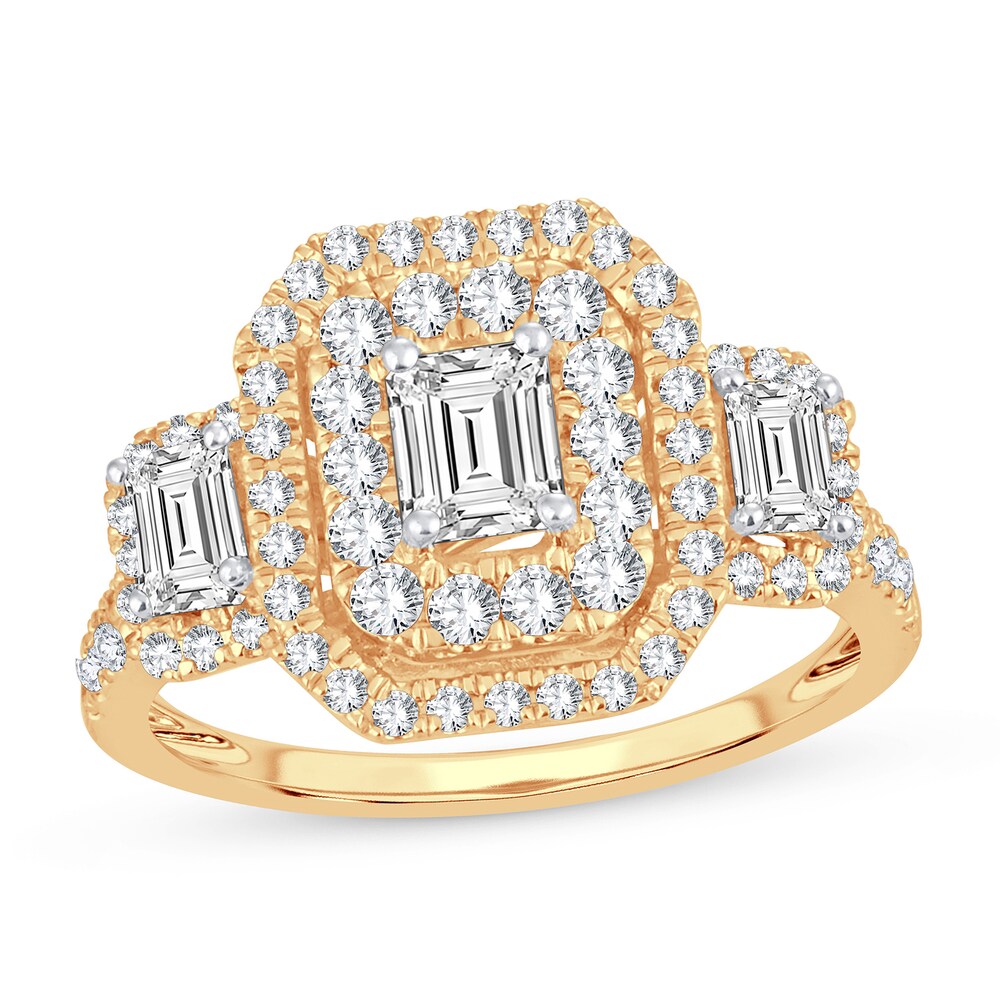 Diamond Ring 1-1/2 ct tw Emerald-cut 14K Yellow Gold hVOyuas8