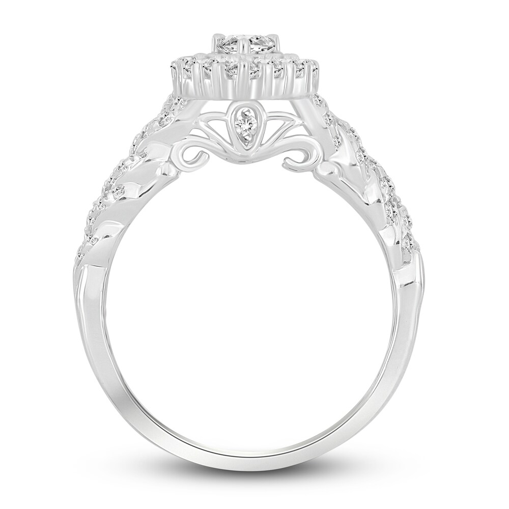 Diamond Engagement Ring 7/8 ct tw Pear-shaped/Round 14K White Gold hYi7HTqi