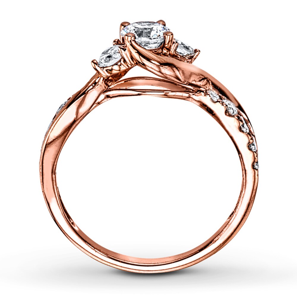 Diamond Engagement Ring 7/8 ct tw Round-cut 14K Rose Gold hfLBLkll